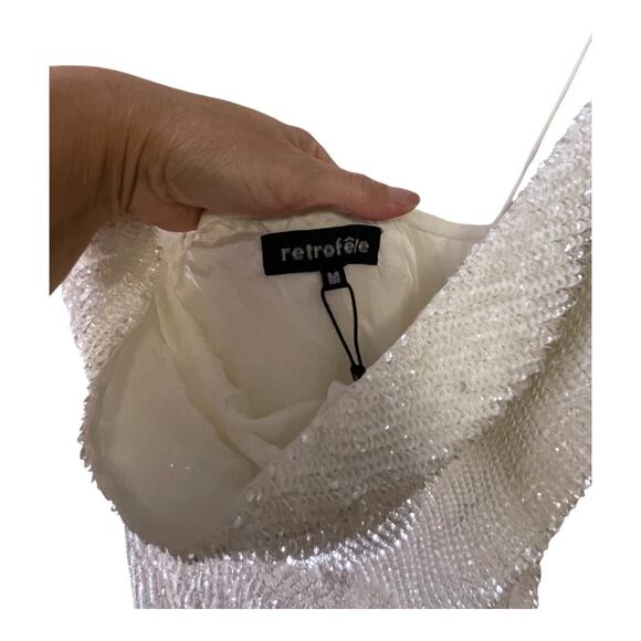 Retrofete Katya Maxi Dress Sequin Embellished Moonglow Bridal Wedding Gown Sz M - Picture 10 of 15